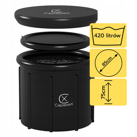 BALIA BANIA vandens vonia ledinė statinė CAPABLEX 420L dangtis 420L