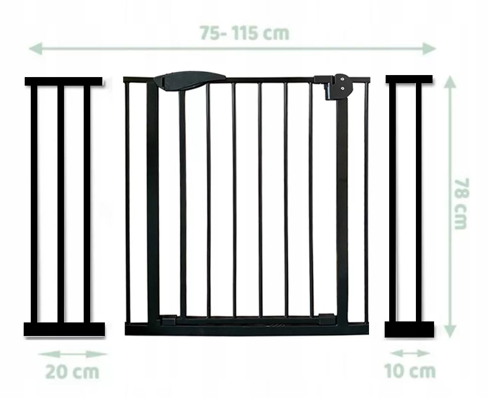 Saugos užtvara su atraminiu tvirtinimu, apsauginiai varteliai laiptams, durims, 75-115cm
