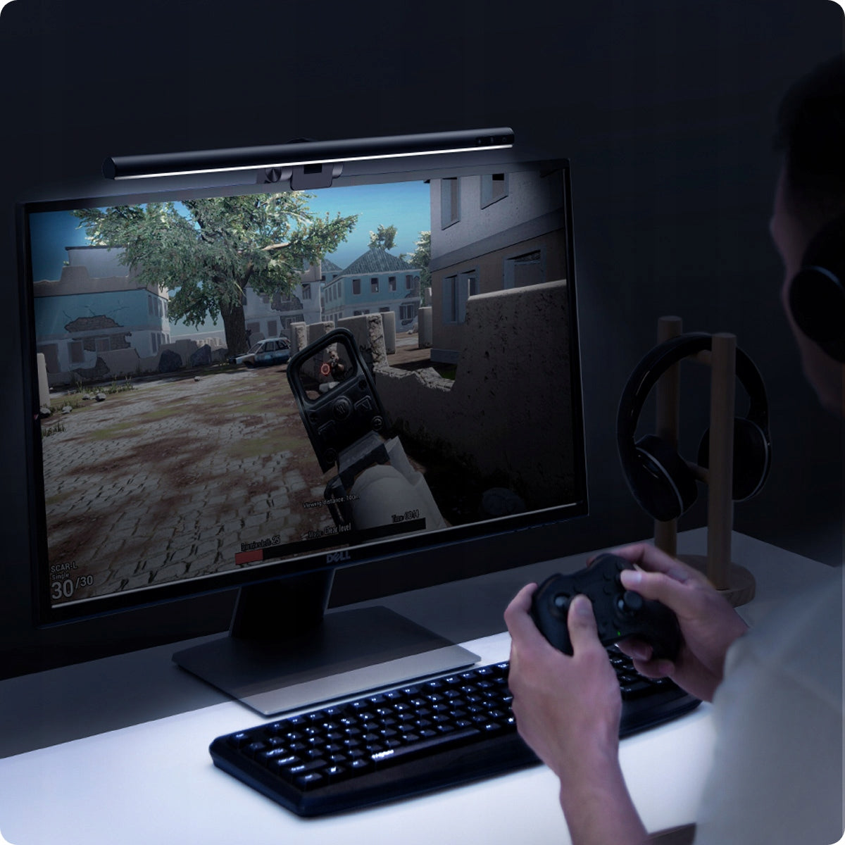 BASEUS LED monitoriaus lemputė kompiuteriui, reguliuojama, liečiama, 3 spalvos