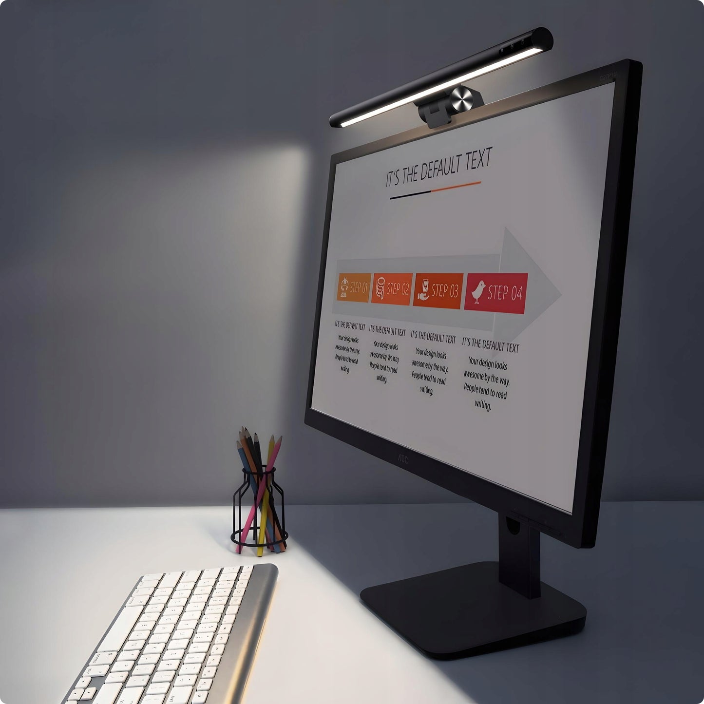 BASEUS LED monitoriaus lemputė kompiuteriui, reguliuojama, liečiama, 3 spalvos