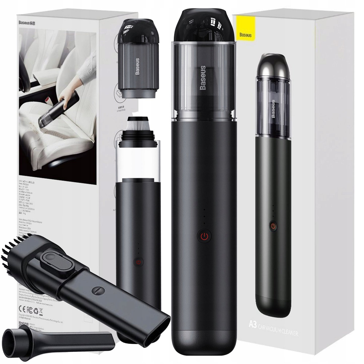 BASEUS Belaidis Rankinis Dulkių Siurblys Automobiliui 135W 15000Pa