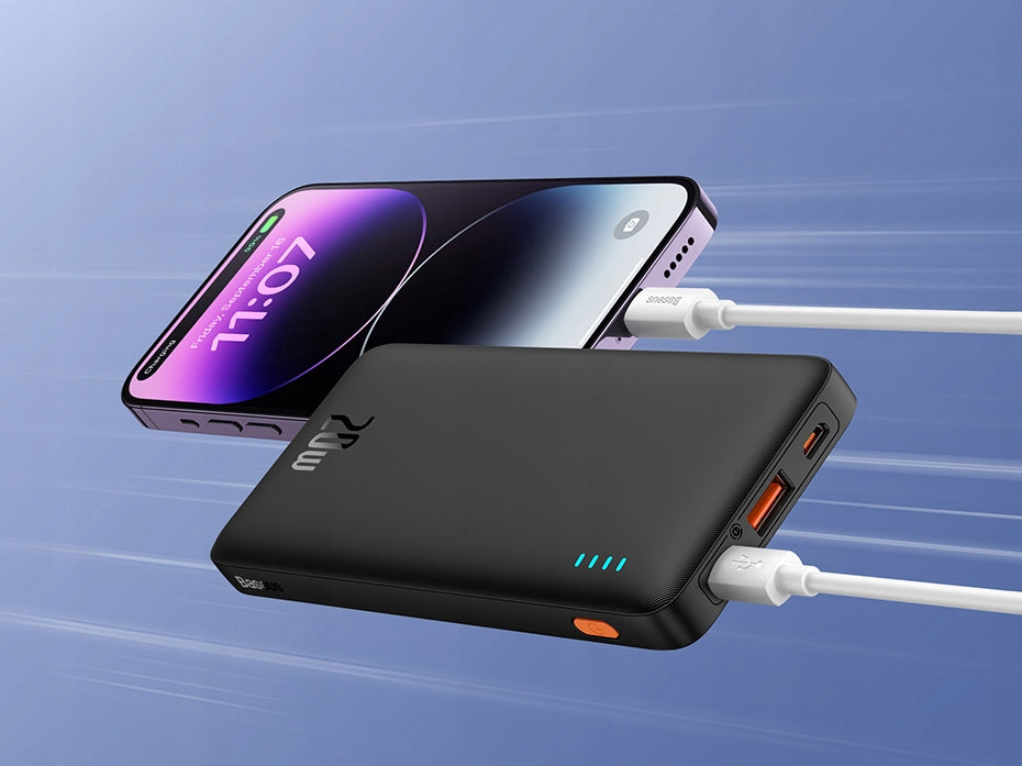 BASEUS POWER BANK 20000MAH 20W SU GREITUOJU ĮKROVIMU USB-C USB-A SU KABELIU
