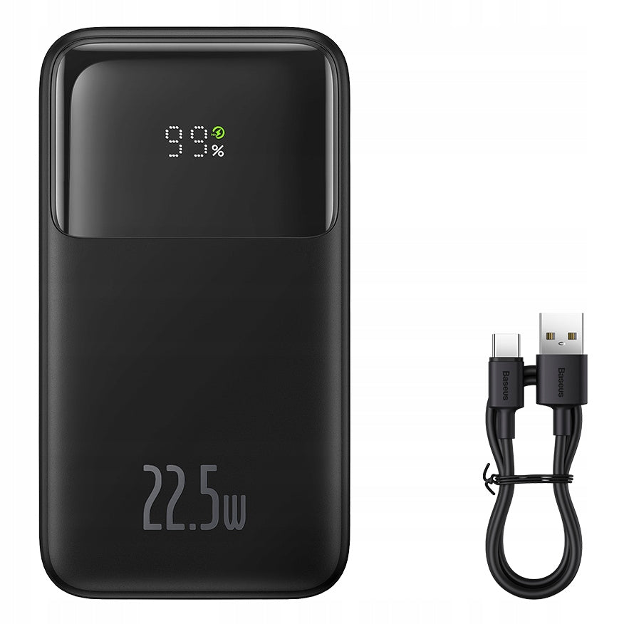 BASEUS Power bank su USB-C ir "Lightning" laidu, greitas įkrovimas 22.5W, 10000mAh