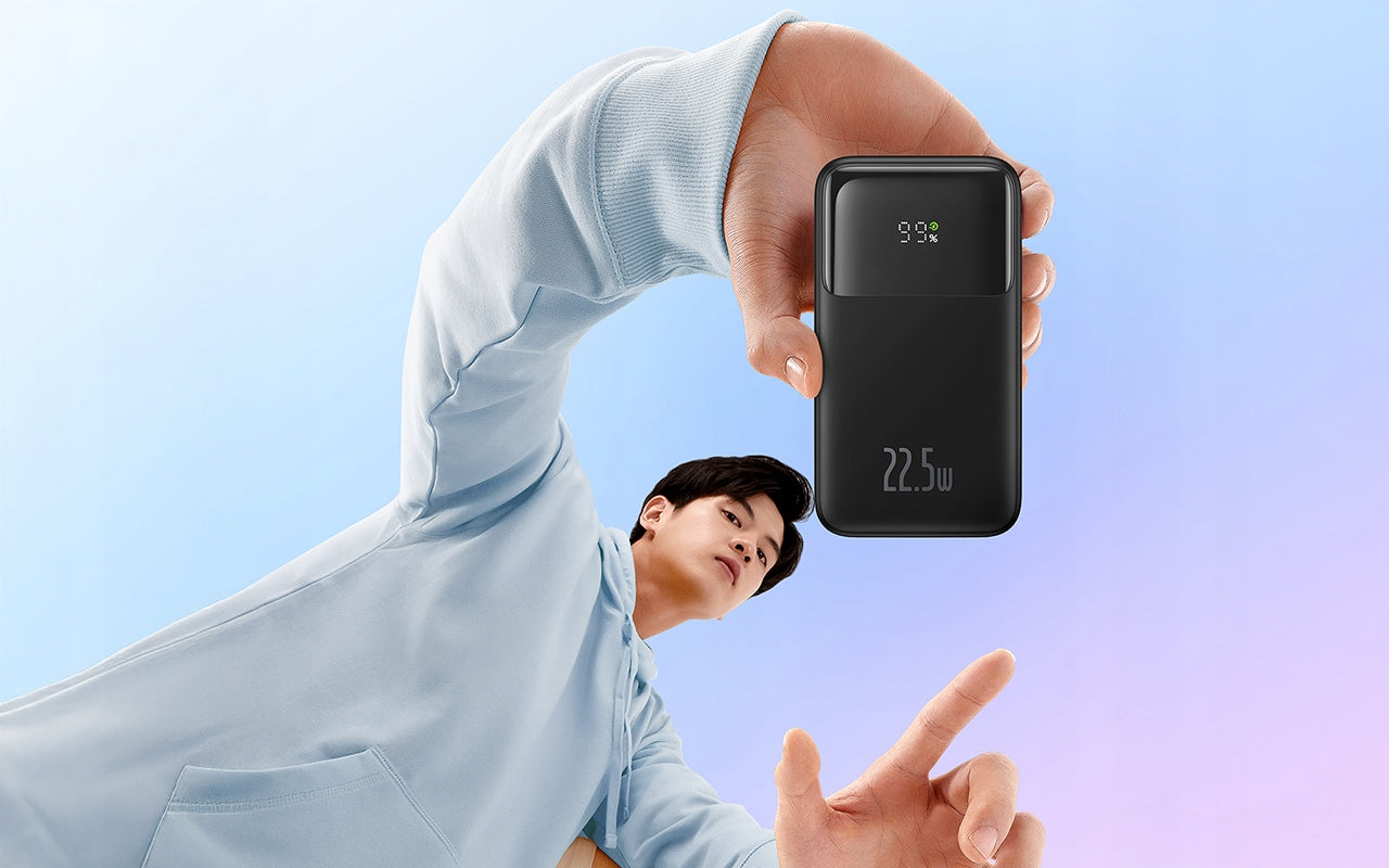 BASEUS Power bank su USB-C ir "Lightning" laidu, greitas įkrovimas 22.5W, 10000mAh