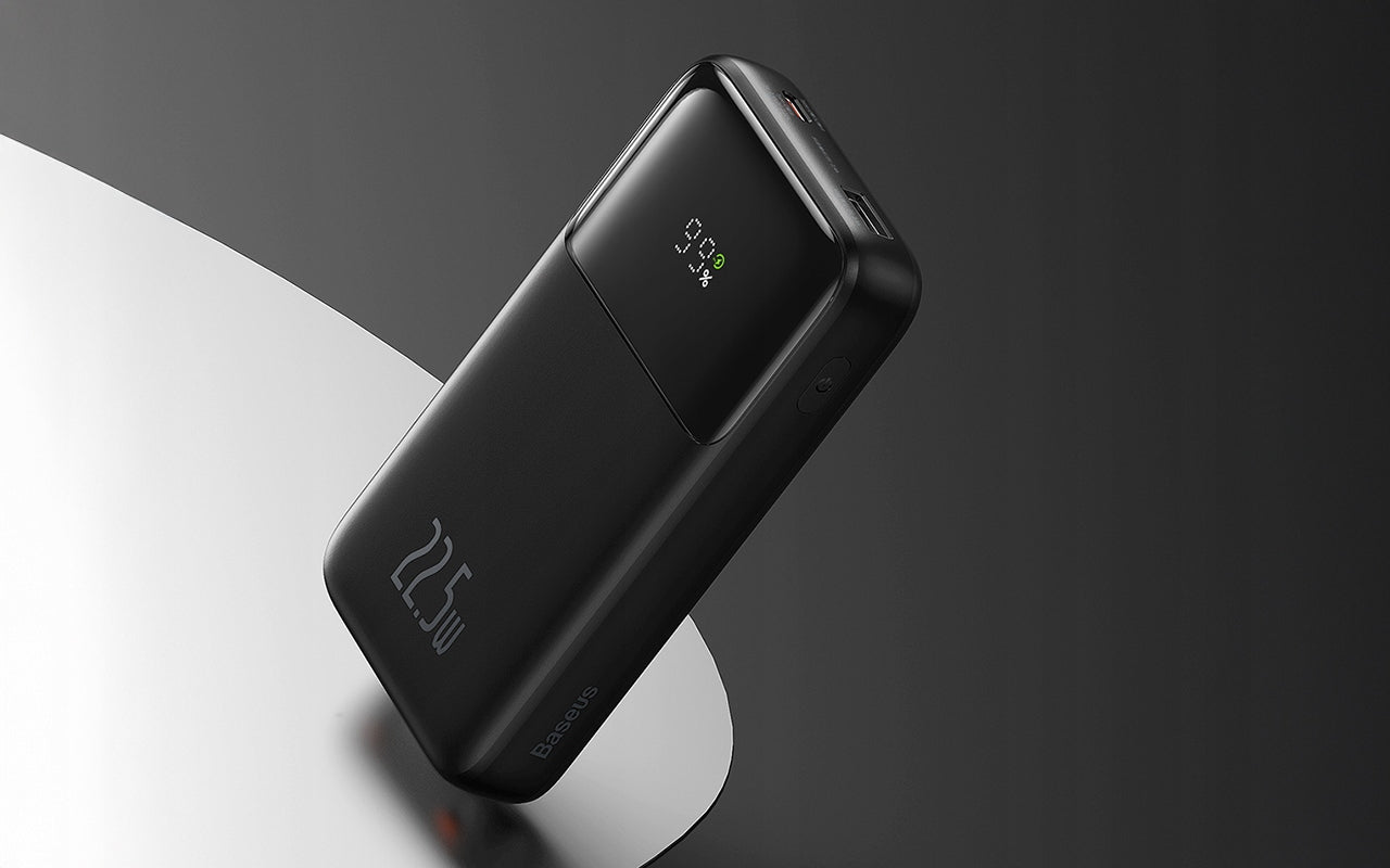 BASEUS Power bank su USB-C ir "Lightning" laidu, greitas įkrovimas 22.5W, 10000mAh