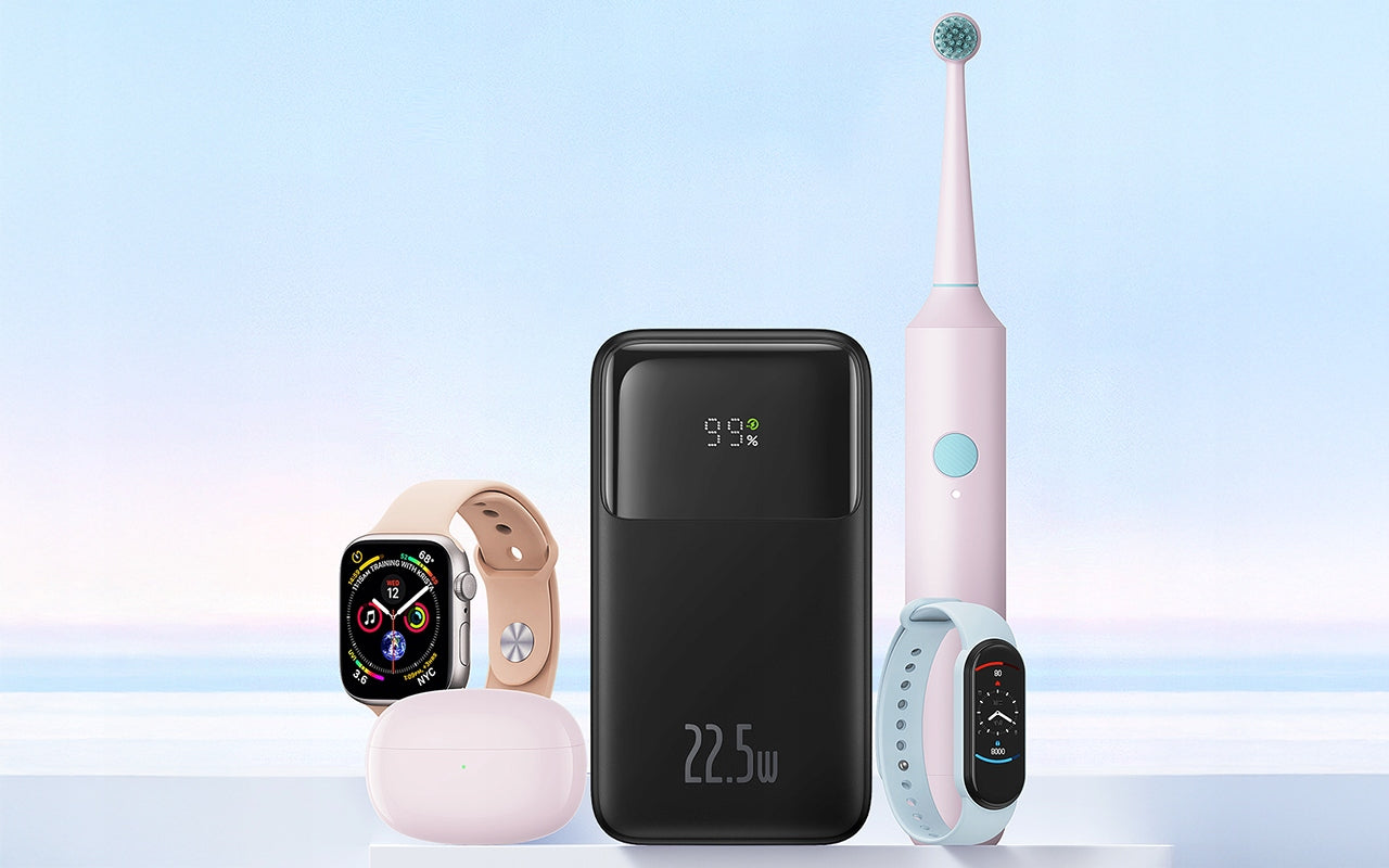 BASEUS Power bank su USB-C ir "Lightning" laidu, greitas įkrovimas 22.5W, 10000mAh