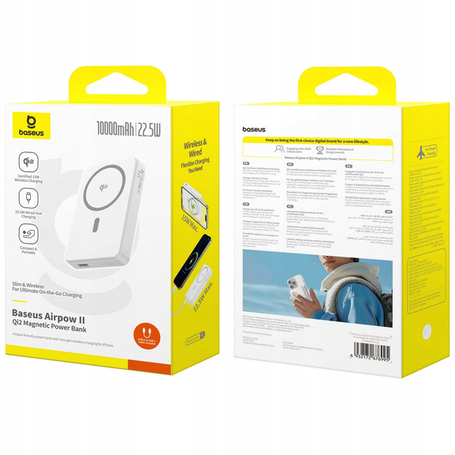 BASEUS MAGNETINIS GREITAS  POWERBANKAS 10000 MAH MAGSAFE GREITAS ĮKROVIMAS PD