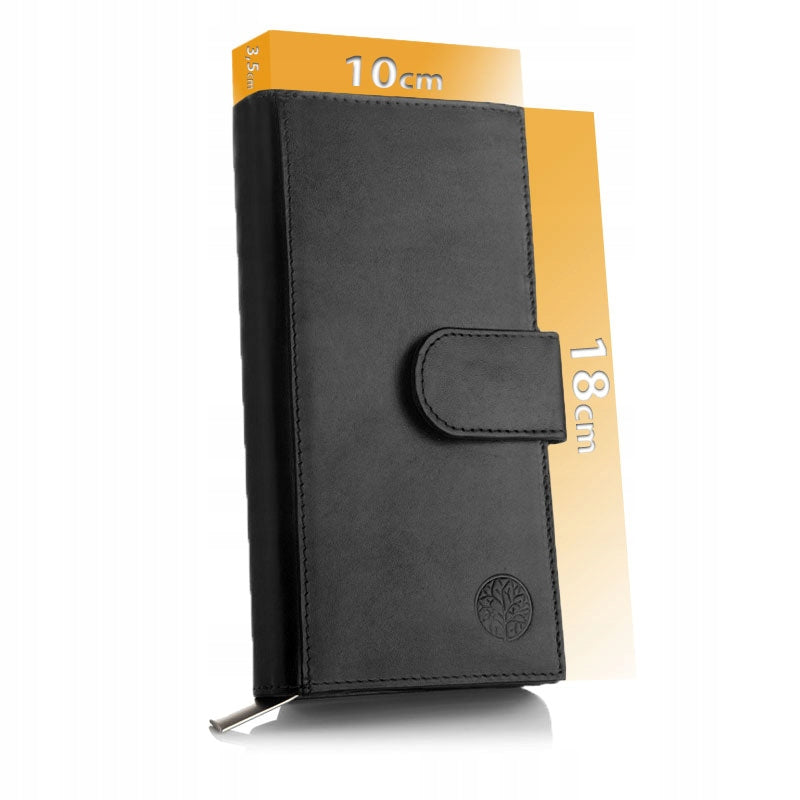 Didelė moteriška odinė piniginė su užsegimu, daug skyrelių, kortelių apsauga BETLEWSKI