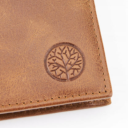 BETLEWSKI Vyriška "vintage" odinė piniginė, vertikali, elegantiška