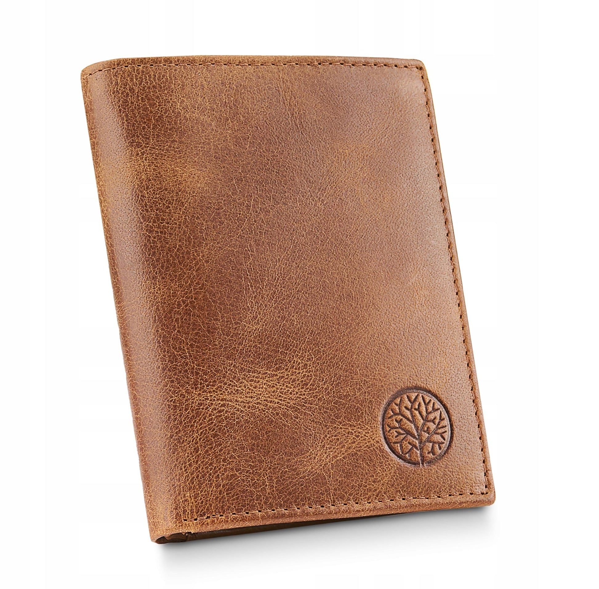 BETLEWSKI Vyriška "vintage" odinė piniginė, vertikali, elegantiška