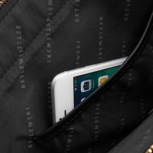 BETLEWSKI Didelė moteriška rankinė-pirkinukė, talpi, patogi, odinė