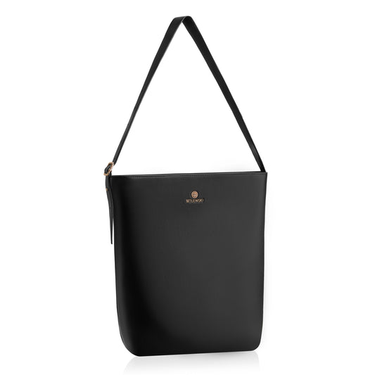 BETLEWSKI Didelė moteriška rankinė-pirkinukė, talpi, patogi, odinė