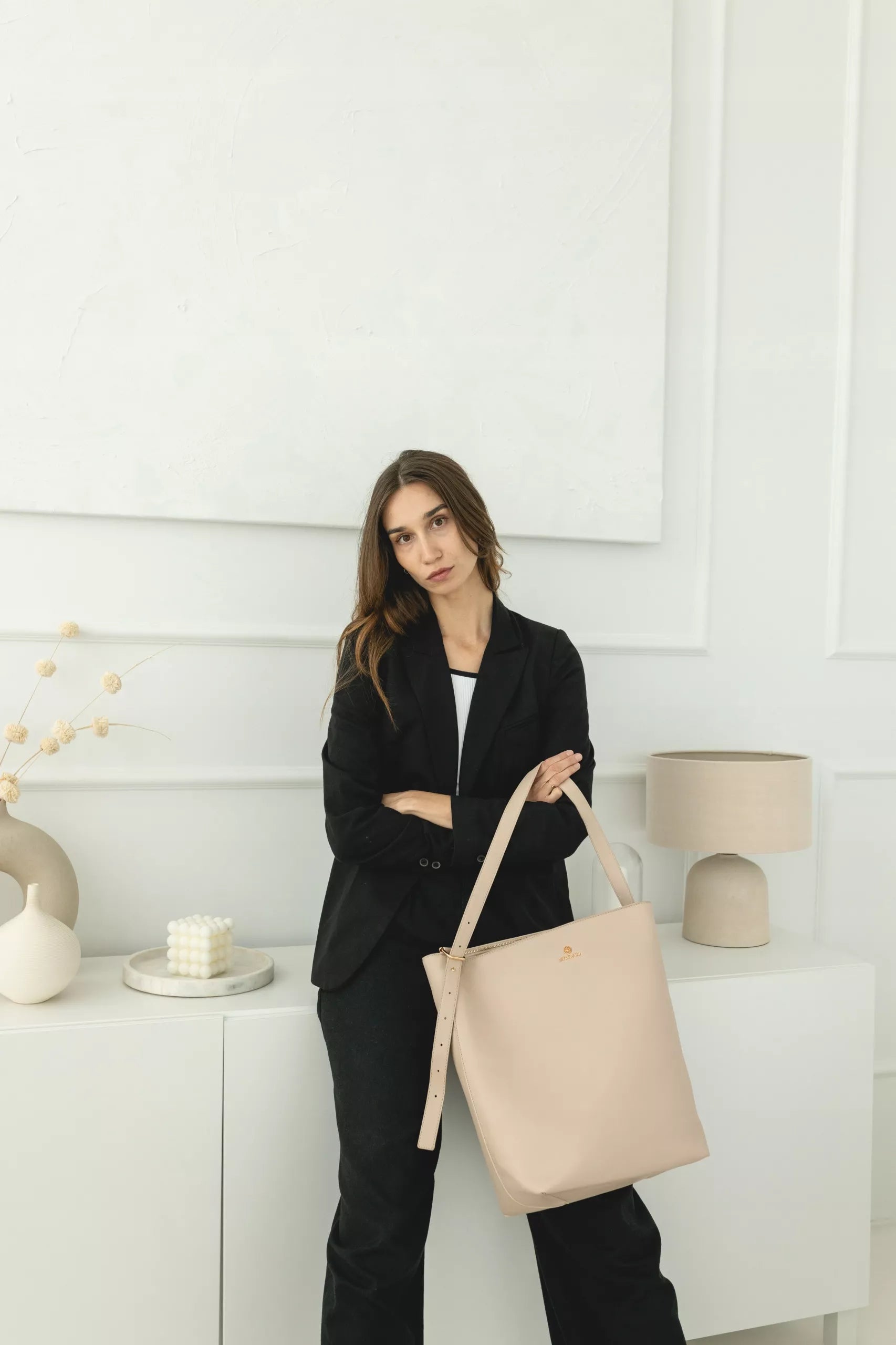 BETLEWSKI Moteriška rankinė "tote bag" šoperio tipo, talpi, patogi, elegantiška, ekologiška
