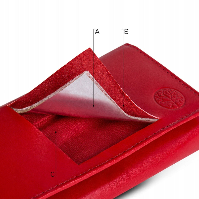 Maža odinė moteriška piniginė kortelėms ir dokumentams, supakuota dėžutėje dovanai Betlewski