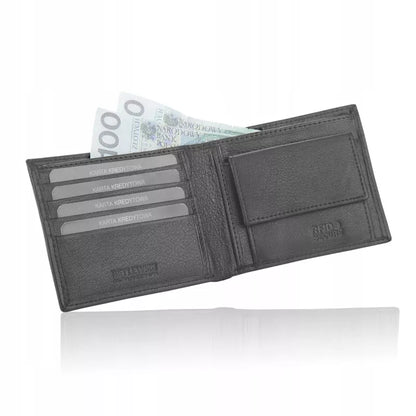 Betlewski odinė piniginė vyriška maža plona slim RFID kelnių kišenei
