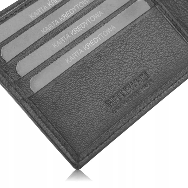 Betlewski odinė piniginė vyriška maža plona slim RFID kelnių kišenei