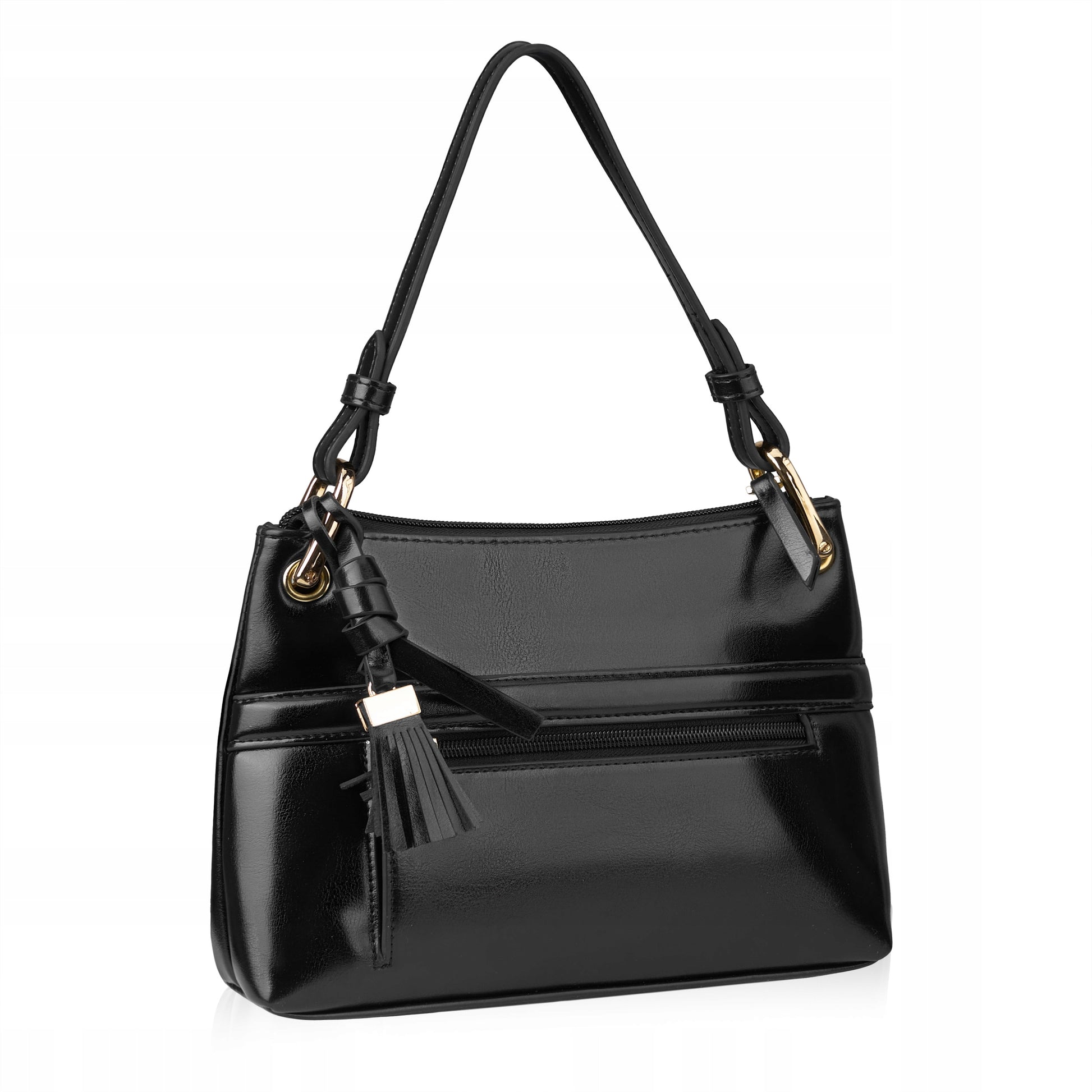 BETLEWSKI moteriška rankinė iš lygios ekologiškos odos, reguliuojama, skirta nešioti rankoje, vizitinė