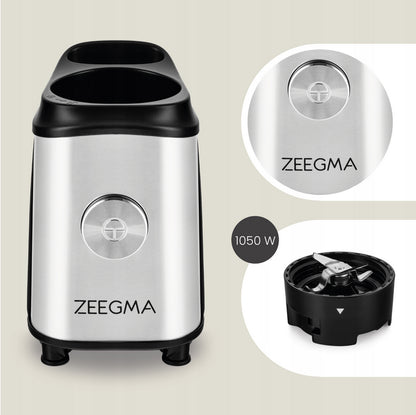 Stiklinis blenderis, kavos malūnėlis, 4in1 mikseris 1050W ZEEGMA