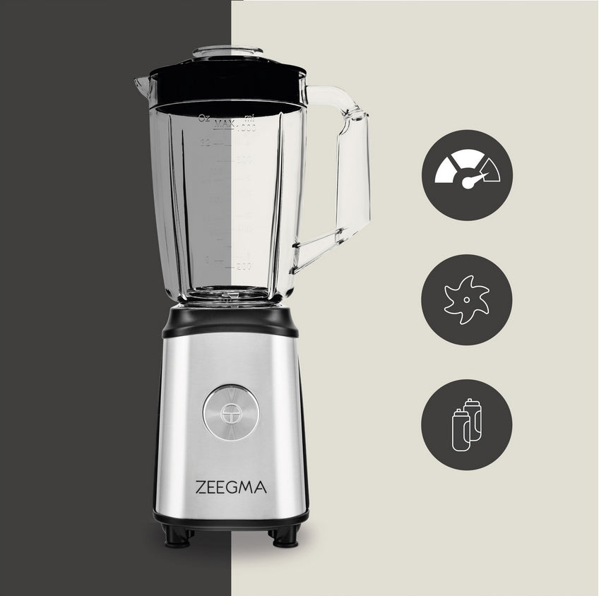 Stiklinis blenderis, kavos malūnėlis, 4in1 mikseris 1050W ZEEGMA