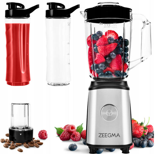 Stiklinis blenderis, kavos malūnėlis, 4in1 mikseris 1050W ZEEGMA