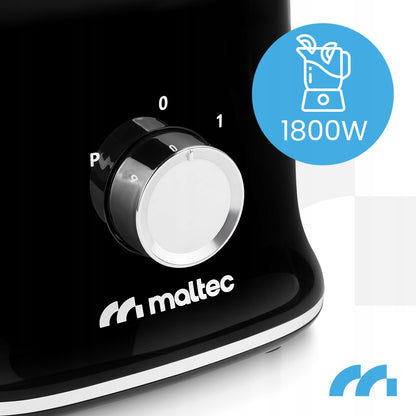 Stiklinis maišytuvas kokteiliams ir glotnučiams, malūnėlis, 2 buteliukai, didelis 1600 ml