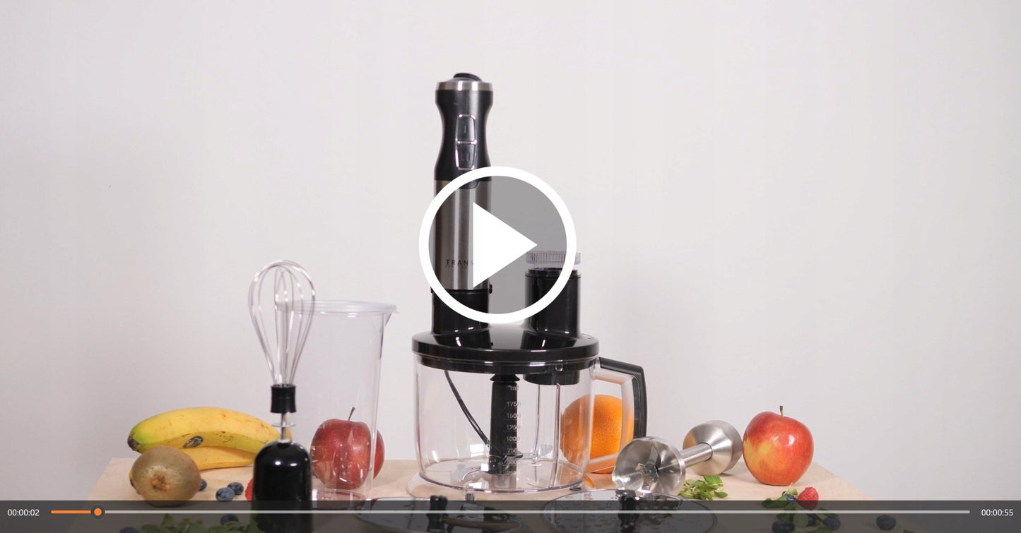 Daugiafunkcis rankinis smulkintuvas 4in1 rinkinys, virtuvės kombainas, 5 greičio pakopos, galingas 1500W