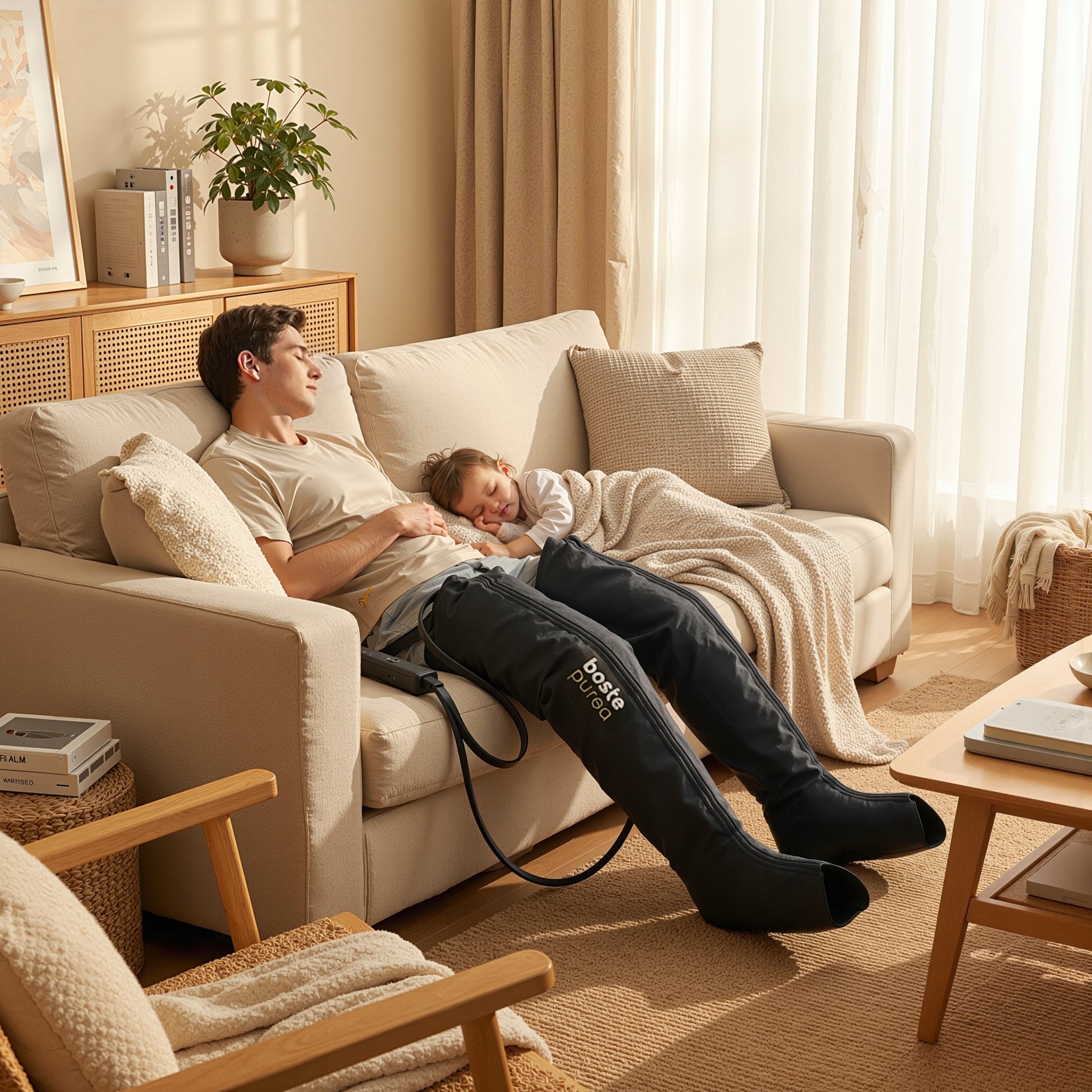 BOSTE DRENAŽAS KOJŲ LIMFOMASAŽINĖ PRIEMONĖ 6 KAMERŲ KOJINĖMS SU ŠILDYMU PRESOTERAPIJA