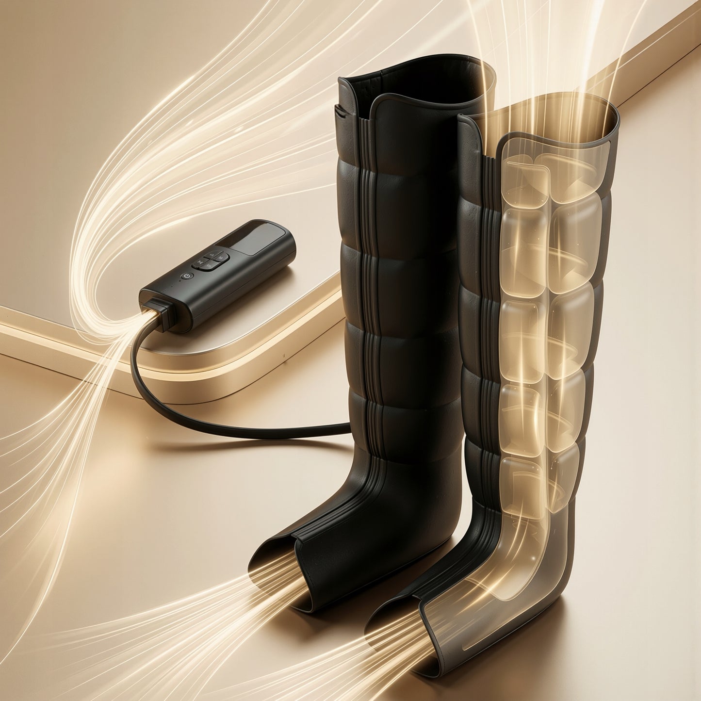 BOSTE DRENAŽAS KOJŲ LIMFOMASAŽINĖ PRIEMONĖ 6 KAMERŲ KOJINĖMS SU ŠILDYMU PRESOTERAPIJA