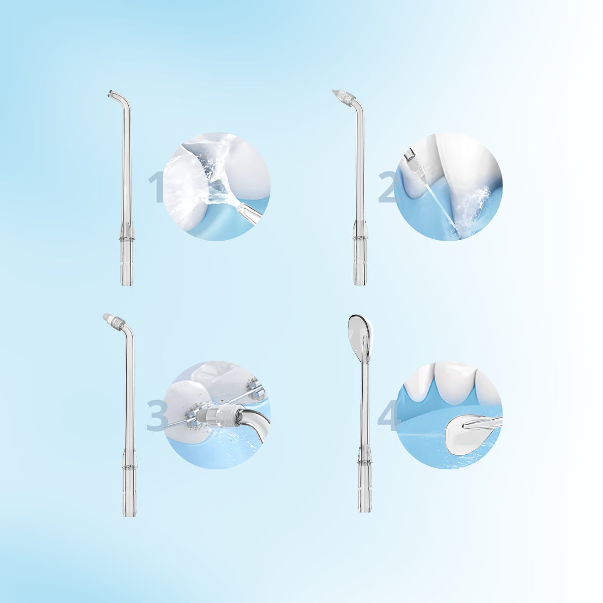 BOSTE Belaidis Galingas Burnos Irigatorius 6 Režimai 4 Antgaliai