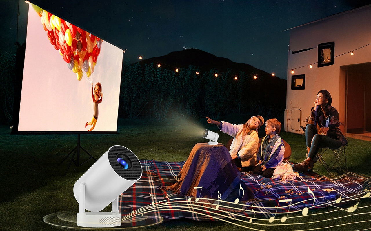 NEŠIOJAMAS PROJEKTORIUS BOSTE, ANDROID, WIFI, HD 720P, LED, SUKAMAIS GARSIAKALBIU