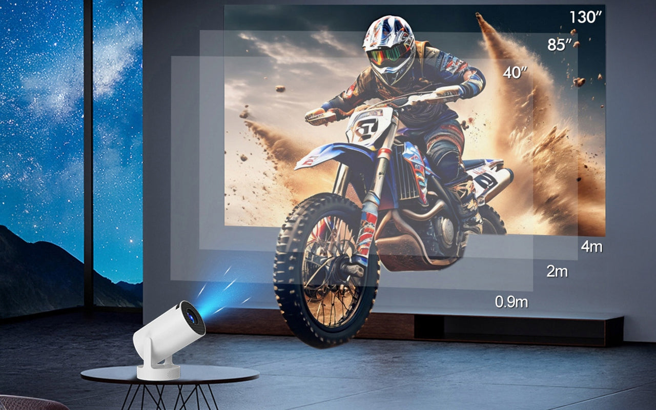 NEŠIOJAMAS PROJEKTORIUS BOSTE, ANDROID, WIFI, HD 720P, LED, SUKAMAIS GARSIAKALBIU