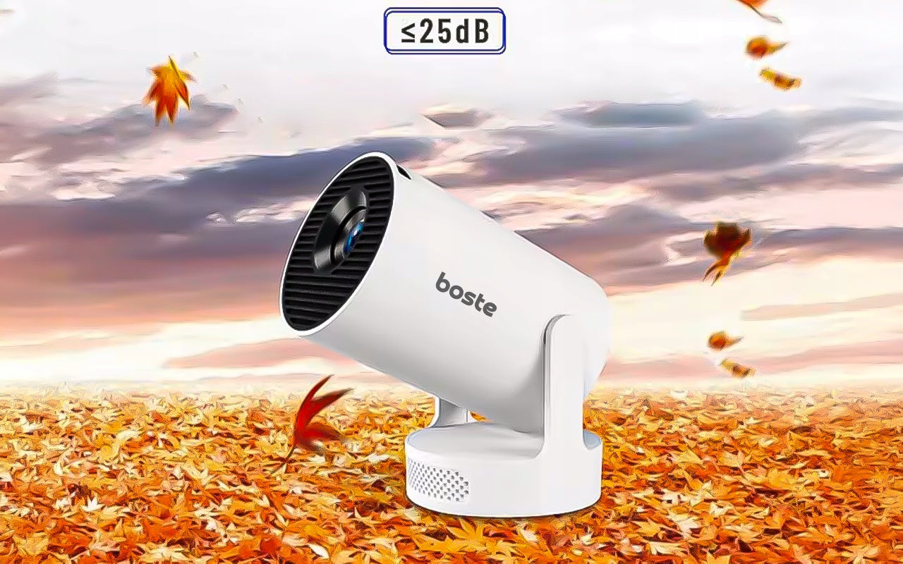 NEŠIOJAMAS PROJEKTORIUS BOSTE, ANDROID, WIFI, HD 720P, LED, SUKAMAIS GARSIAKALBIU