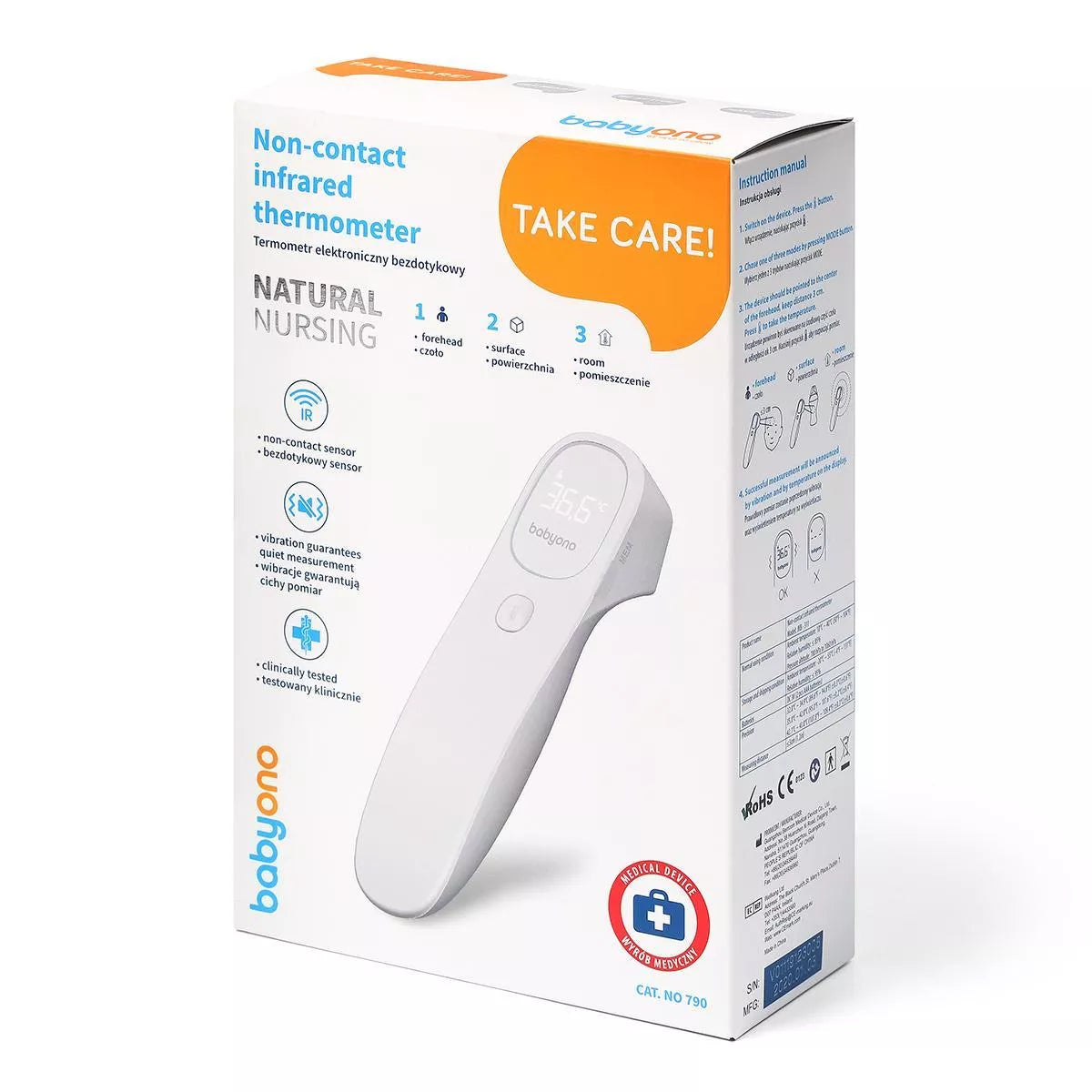 Babyono 790 bekontaktis elektroninis termometras