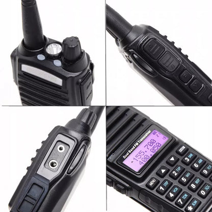 Baofeng UV-82 HTQ USB-C 2800mAh TRUMPLIŪNAS RADIOTELEFONAS RADEJO STOTELĖ WALKIE TALKIE
