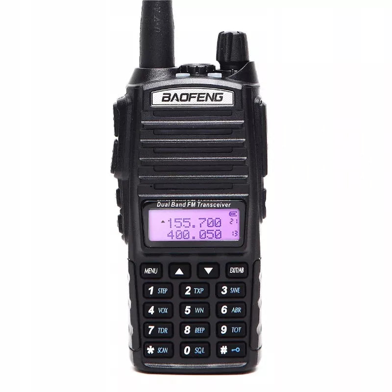 Baofeng UV-82 HTQ USB-C 2800mAh TRUMPLIŪNAS RADIOTELEFONAS RADEJO STOTELĖ WALKIE TALKIE