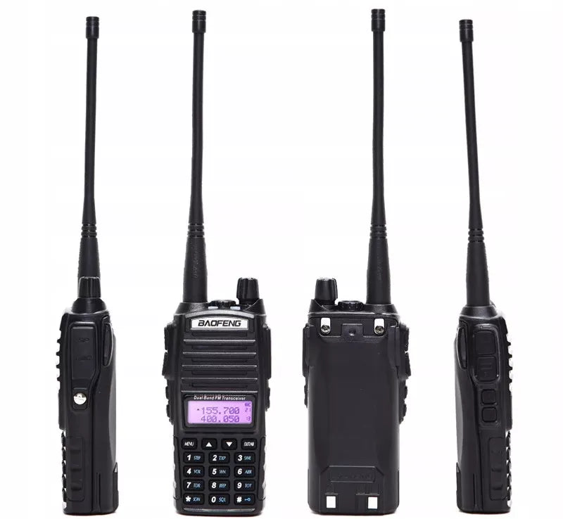 Baofeng UV-82 HTQ USB-C 2800mAh TRUMPLIŪNAS RADIOTELEFONAS RADEJO STOTELĖ WALKIE TALKIE