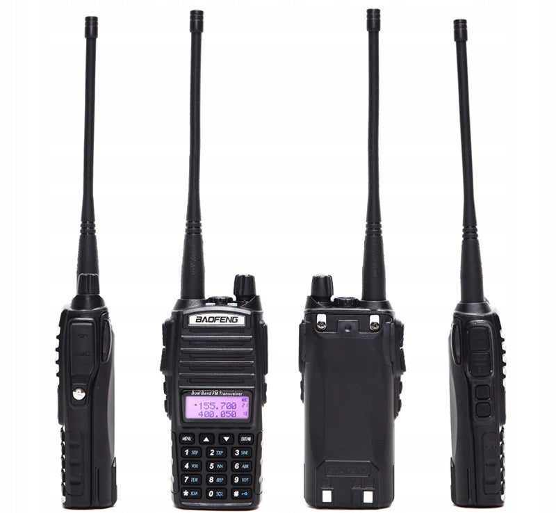 Baofeng UV-82 HTQ USB-C 2800mAh TRUMPLIŪNAS RADIOTELEFONAS RADEJO STOTELĖ WALKIE TALKIE