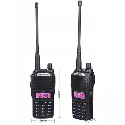 Baofeng UV-82 HTQ USB-C 2800mAh TRUMPLIŪNAS RADIOTELEFONAS RADEJO STOTELĖ WALKIE TALKIE