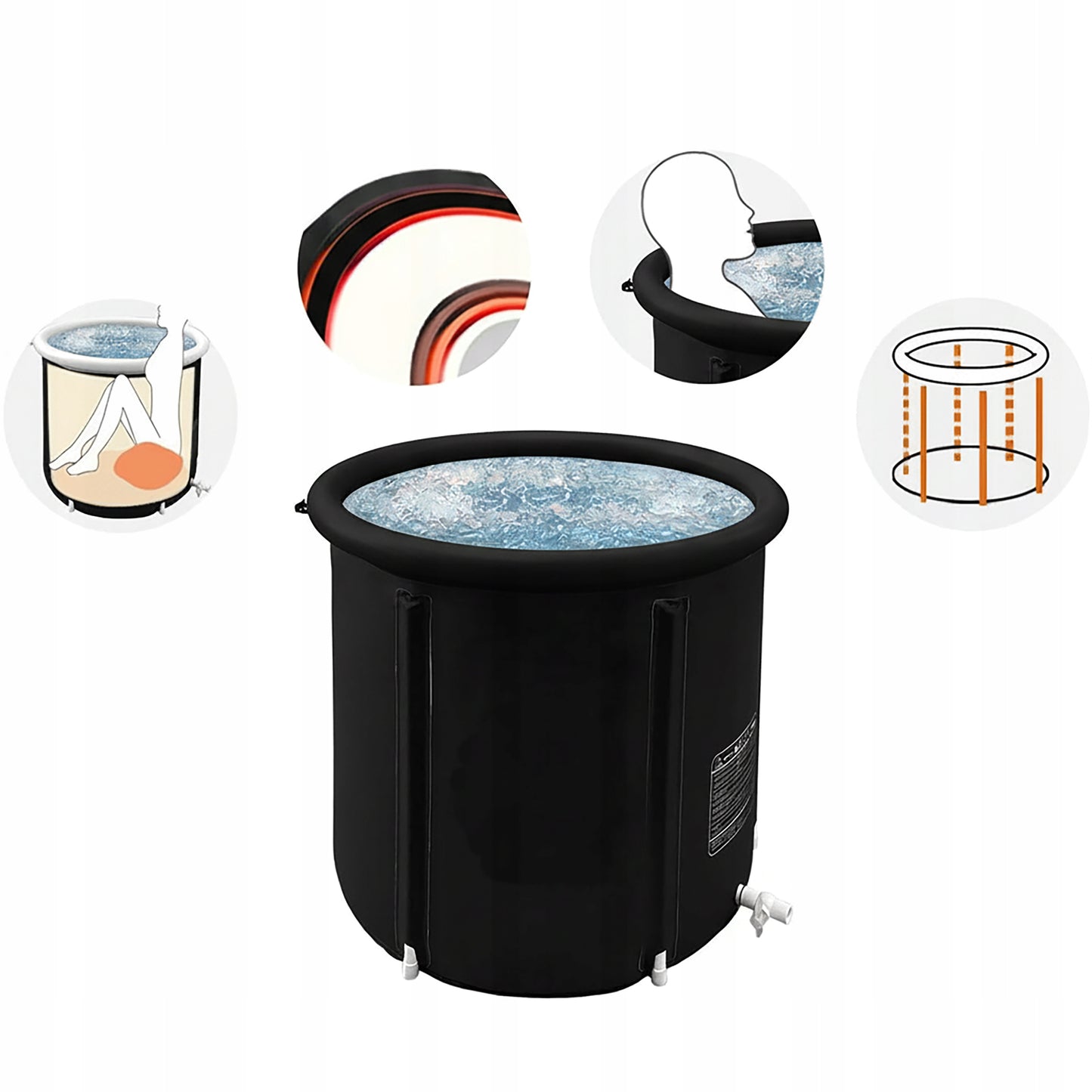 Baseinas Vonia Nardymui Sulankstomas Kubilas Statina Šalto Kubilas 330L