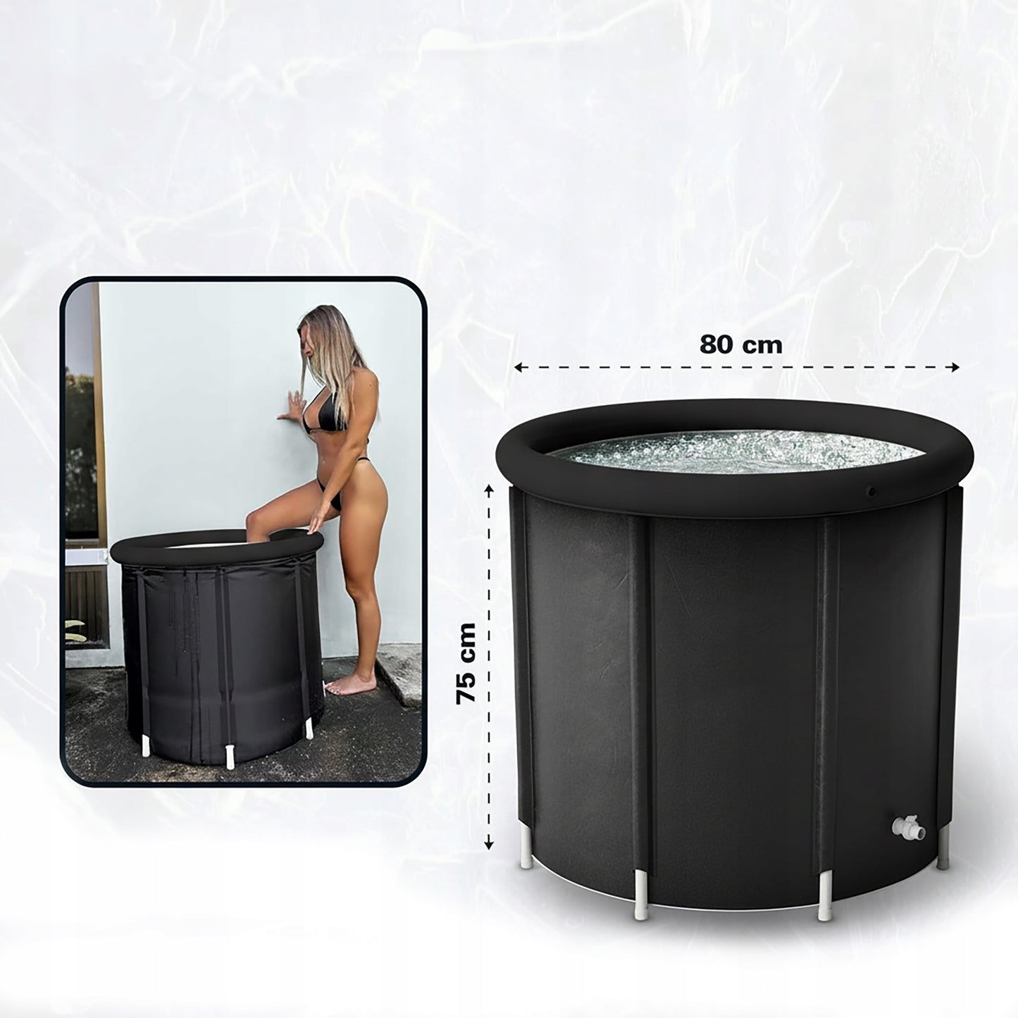 Baseinas Vonia Nardymui Sulankstomas Kubilas Statina Šalto Kubilas 330L