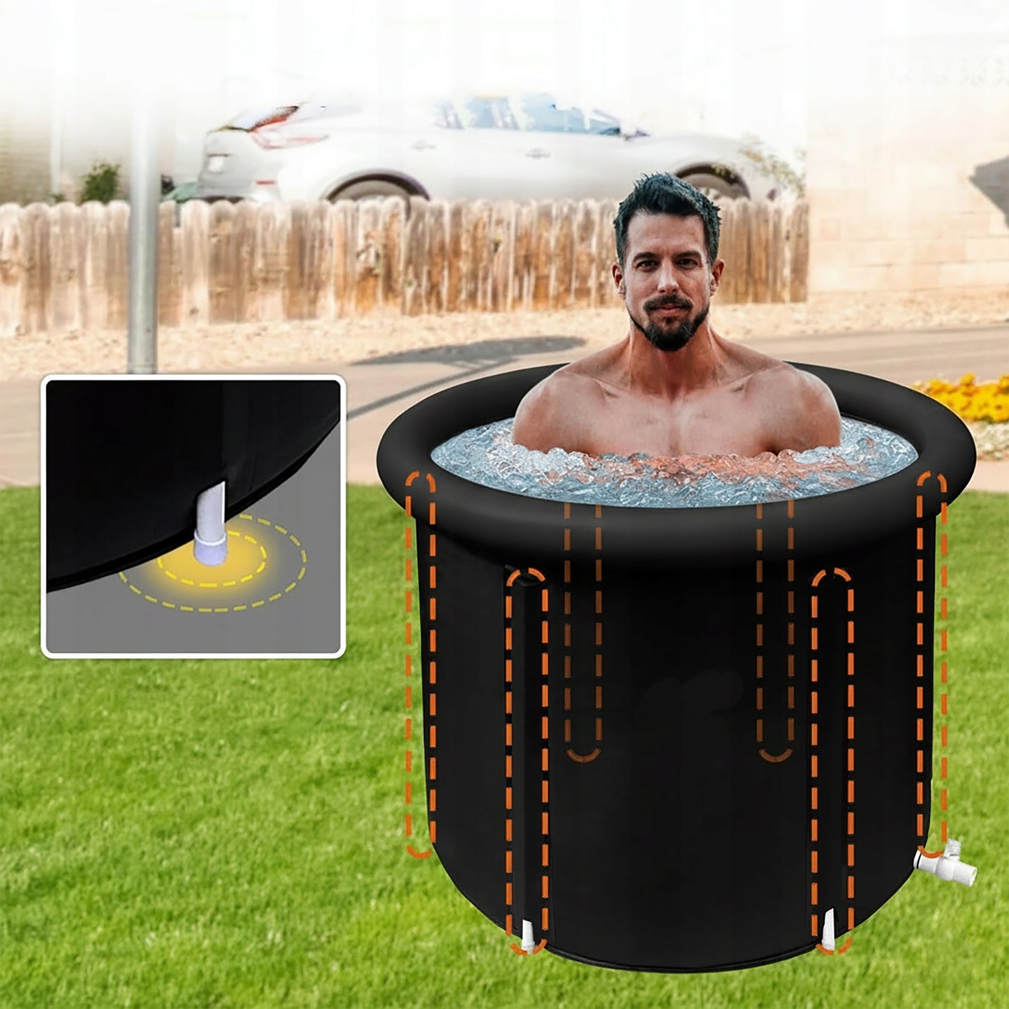 Baseinas Vonia Nardymui Sulankstomas Kubilas Statina Šalto Kubilas 330L