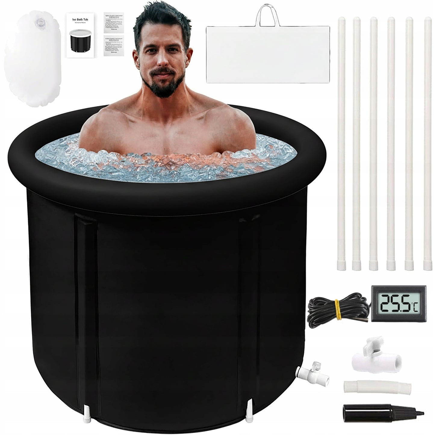 Baseinas Vonia Nardymui Sulankstomas Kubilas Statina Šalto Kubilas 330L