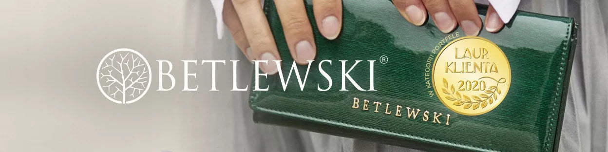 Betlewski Madinga moteriška odinė blizganti piniginė kortelėms, su užsegama kišenėle