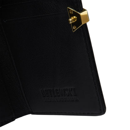 Elegantiška moteriška odinė lakuota piniginė su monetų skyriumi, Betlewski