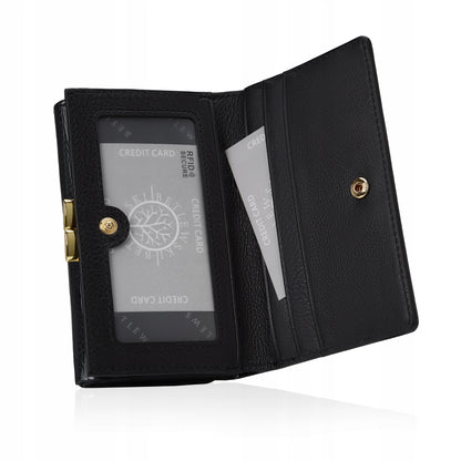 Elegantiška moteriška odinė lakuota piniginė su monetų skyriumi, Betlewski