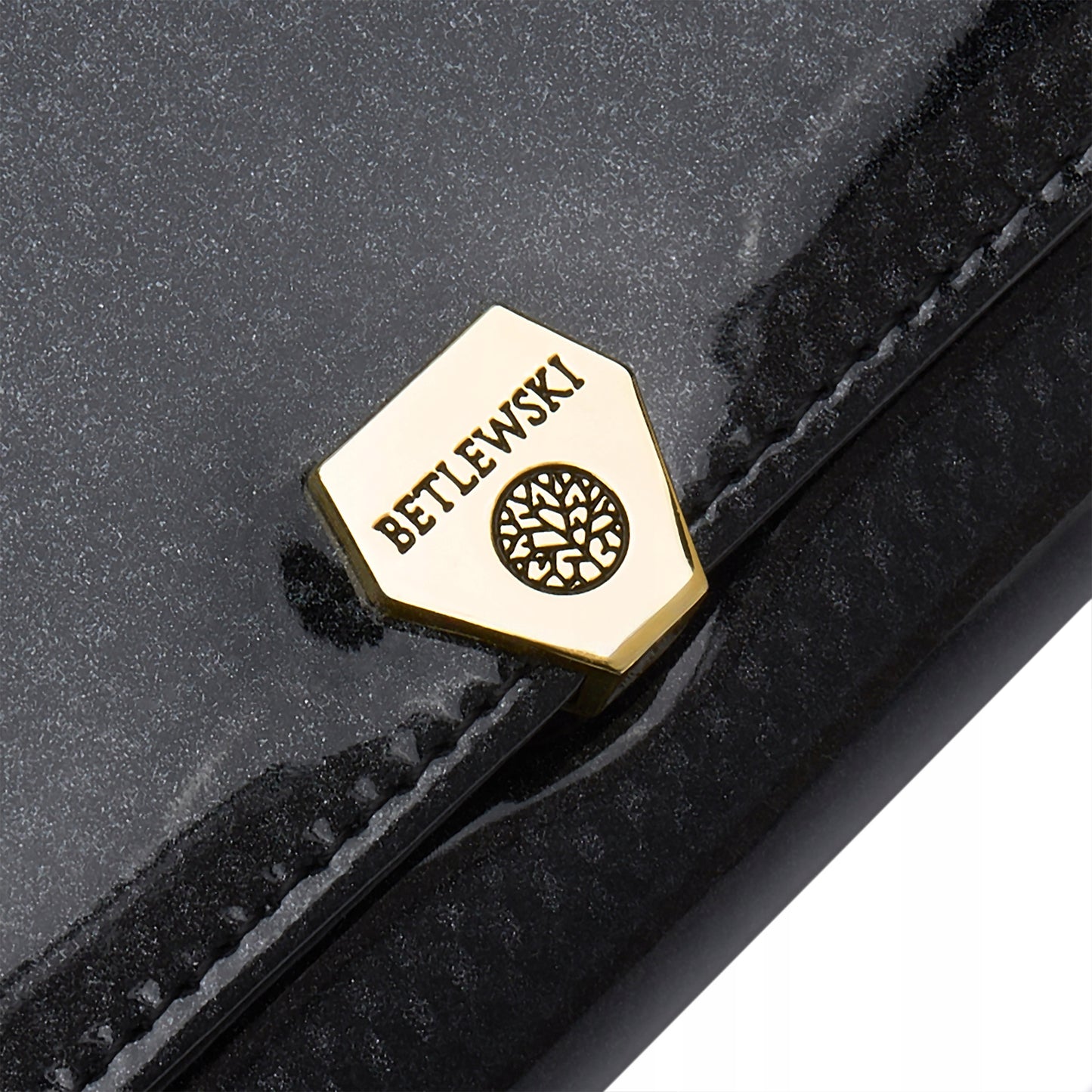 Elegantiška moteriška odinė lakuota piniginė su monetų skyriumi, Betlewski