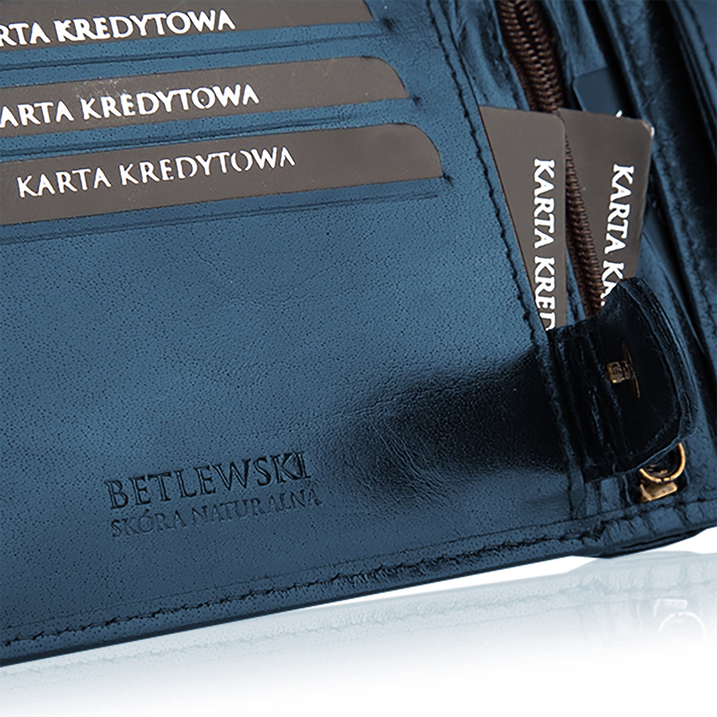 Betlewski Odosobintas vyriška piniginė, tvirta, su užsegimu, RFID kortelių apsauga, granato spalvos