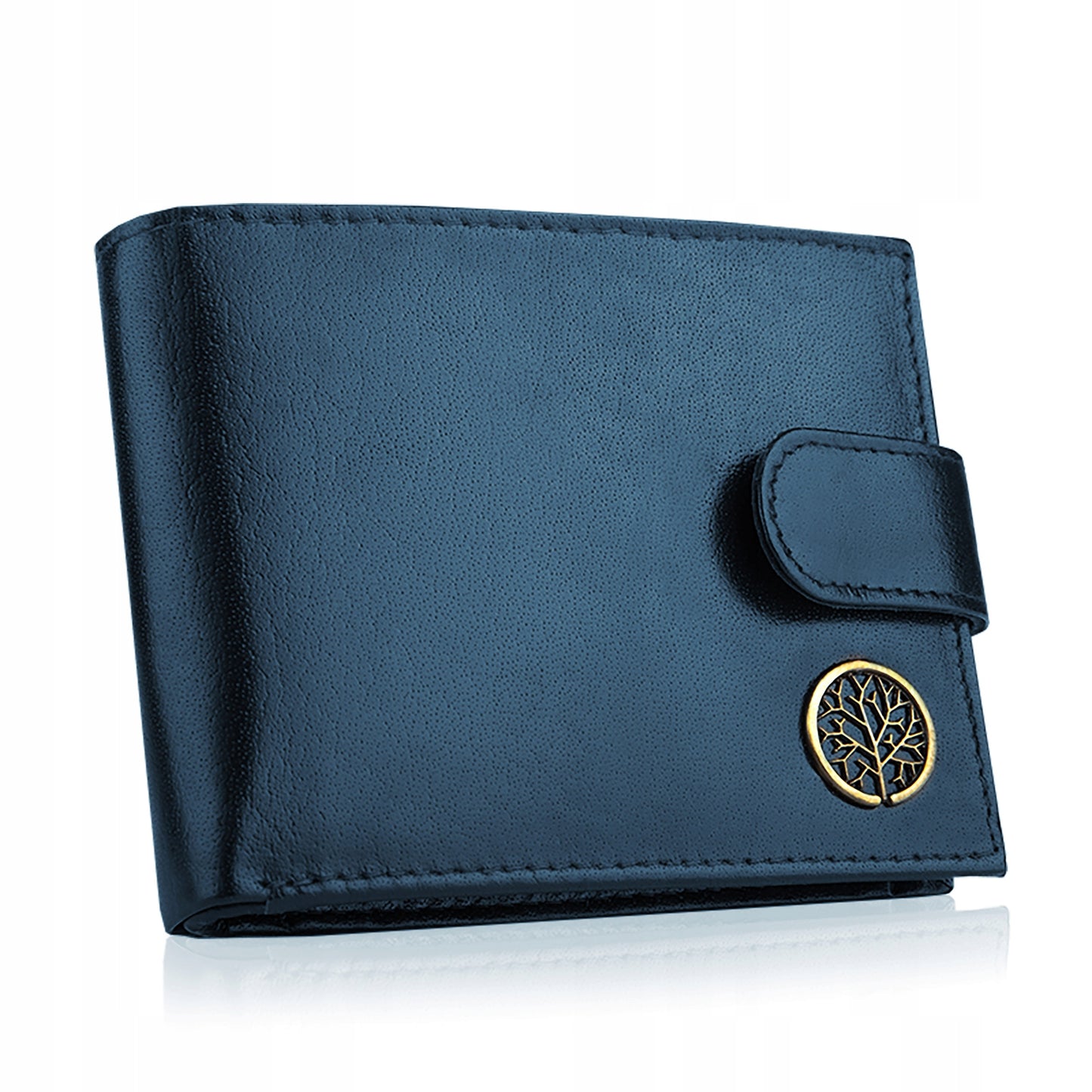 Betlewski Odosobintas vyriška piniginė, tvirta, su užsegimu, RFID kortelių apsauga, granato spalvos