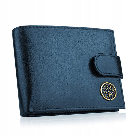 Betlewski Odosobintas vyriška piniginė, tvirta, su užsegimu, RFID kortelių apsauga, granato spalvos