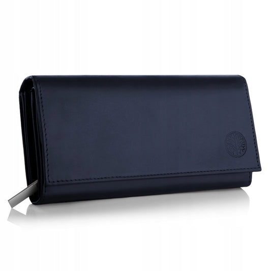 Odinė moteriška piniginė monetoms, banknotams, daug kišenių, plati Betlewski